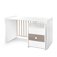 Letto MAXI PLUS NEW white+coffee /scrivania + mobiletto multifunzionale/